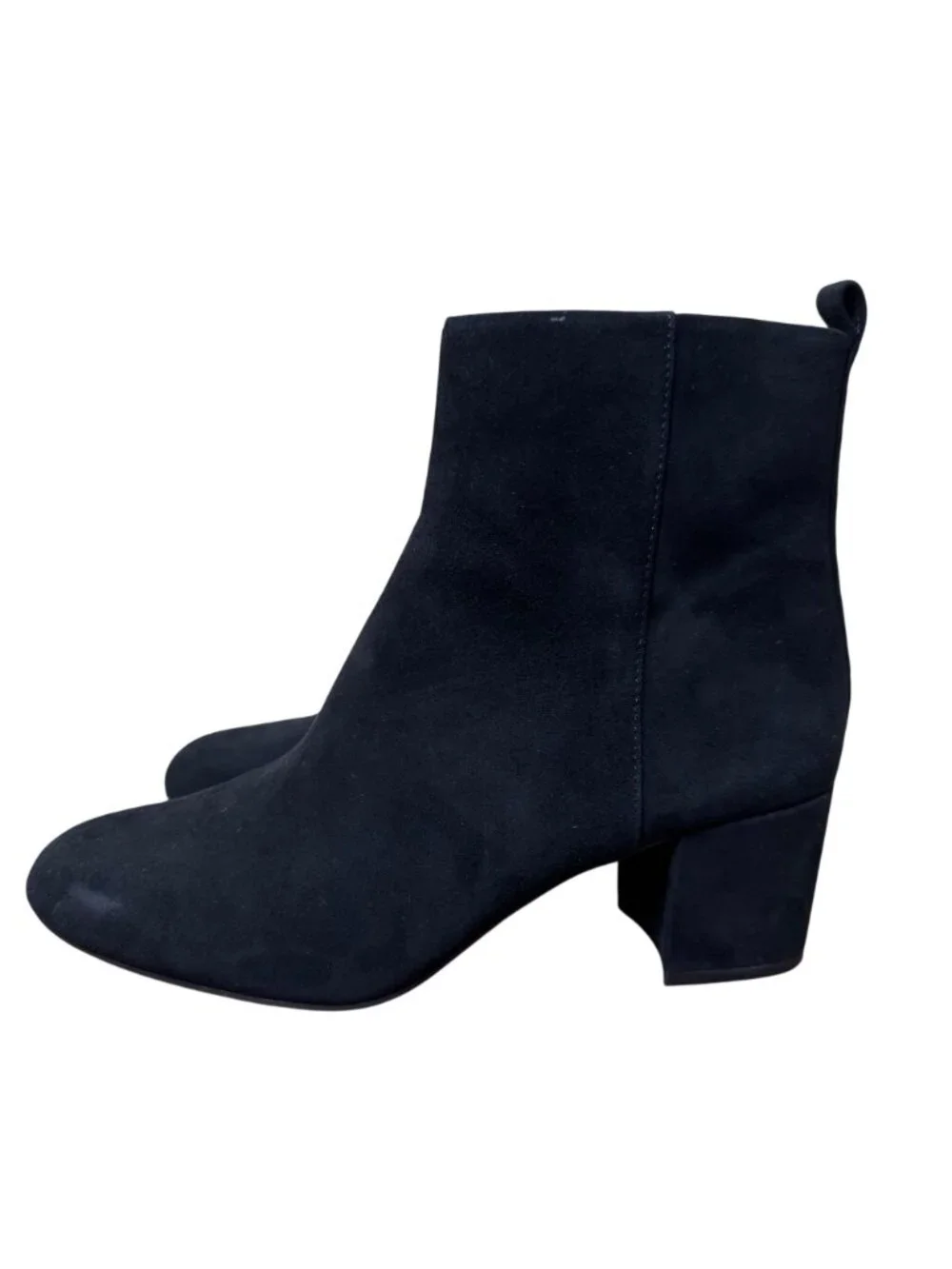 Gianni Bini Jaydenn Black Suede Ankle Boots Block Heel Side Zipper Size 9